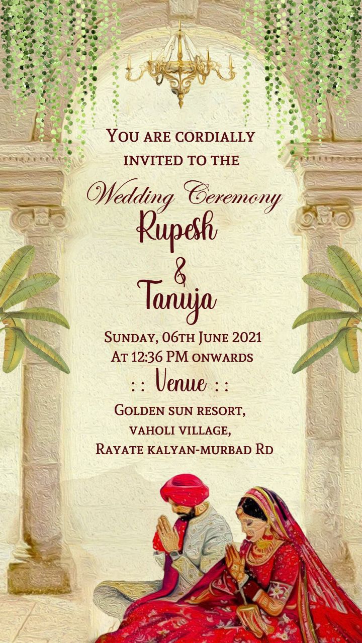 Designer Wedding Ceremony Invitation Card Template