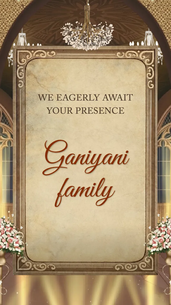 Muslim Engagement Invitation Card with Luxurious Theme