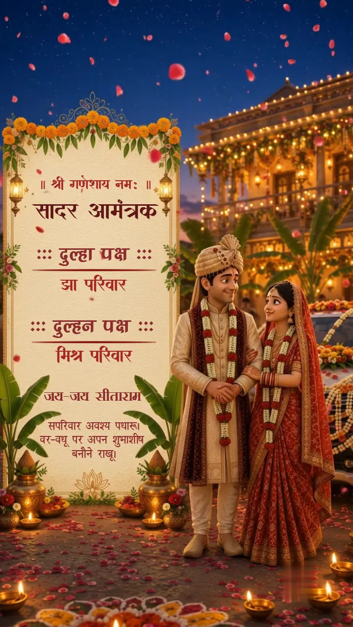 3D Bihari Wedding Invitation Video with Traditional Rituals