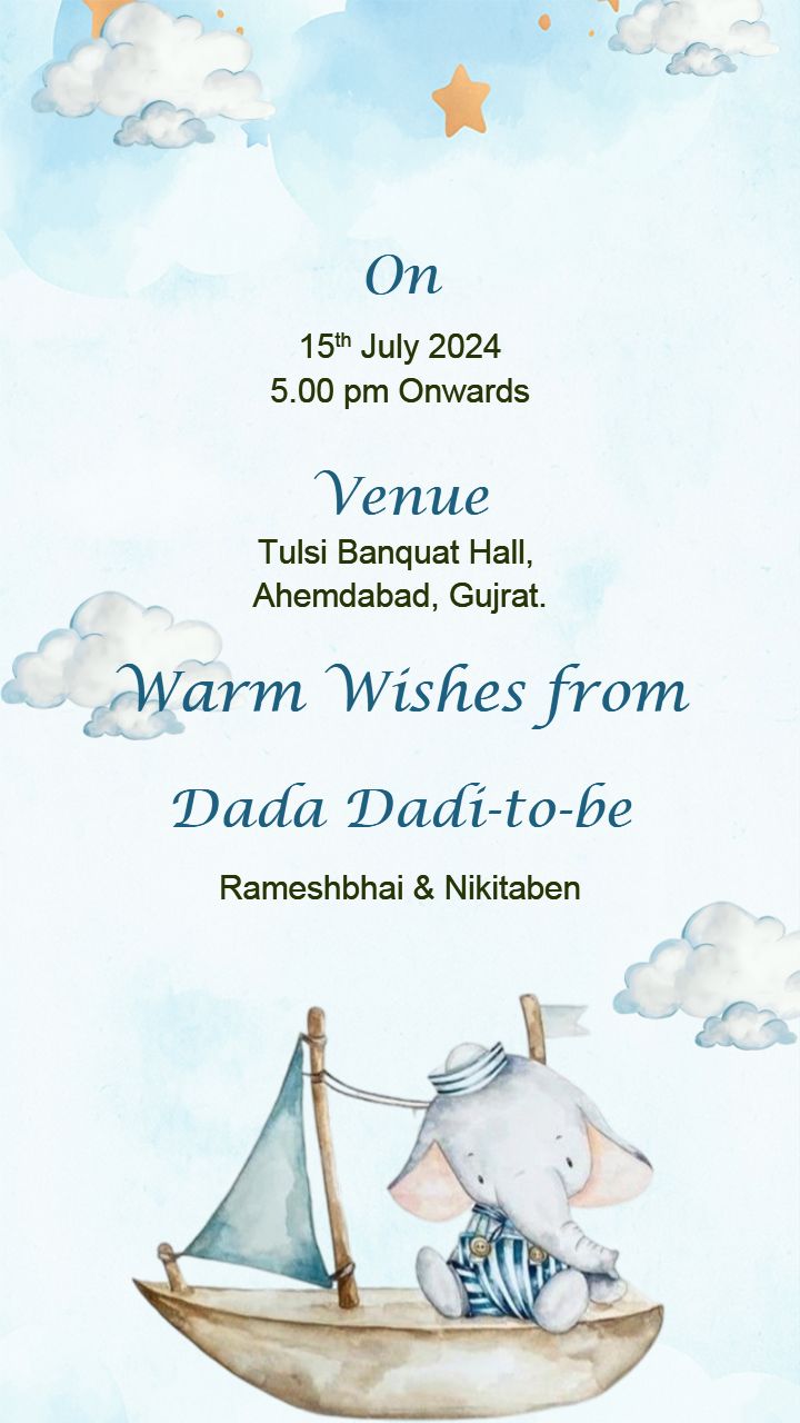 Invite Video For Godh Bharai Function With Cute Couple Design