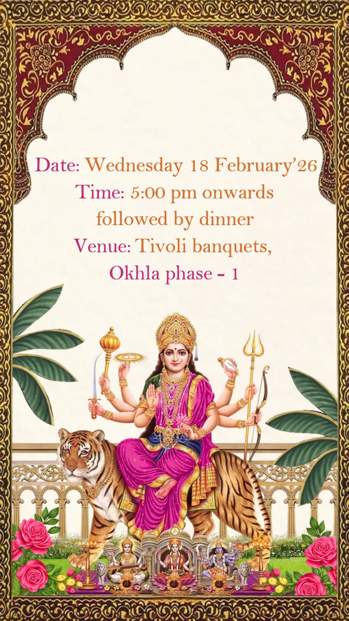 Beautiful Mata Ki Chowki Invitation Video for Peafowl Theme