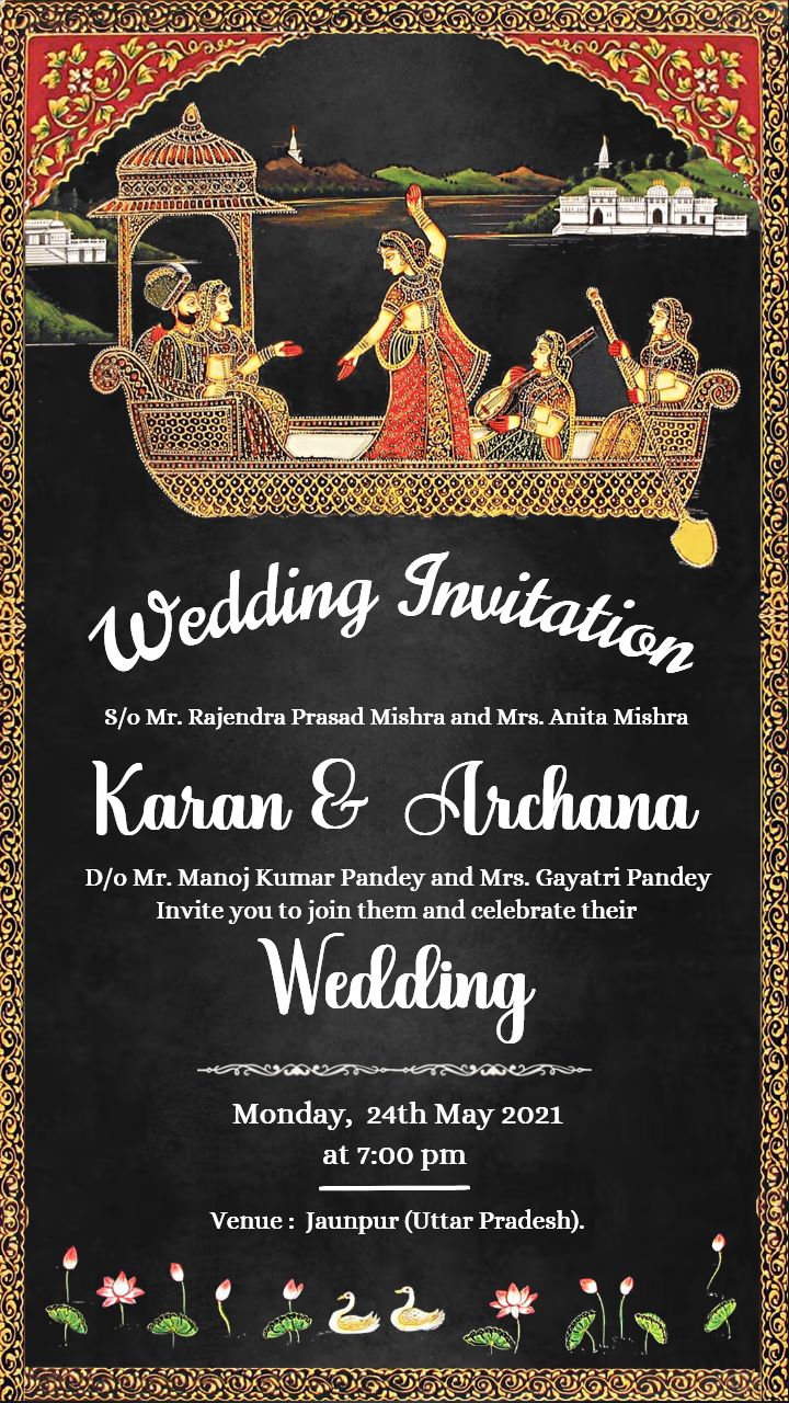 Royal wedding Invitation template with cultural elegance
