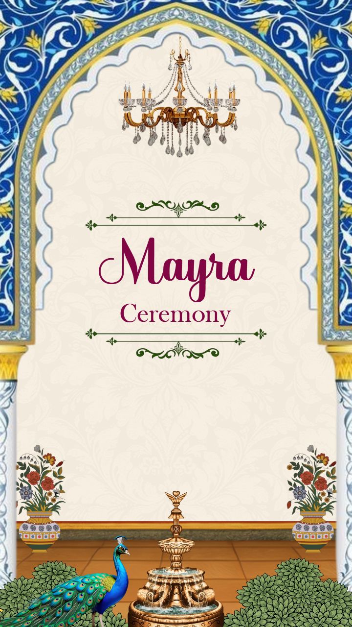 Traditional Mayara Invitation Video with Peacocks Theme