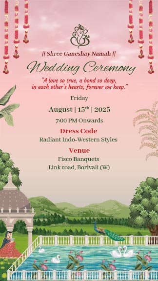 Ganesh Theme Wedding Invitation Template