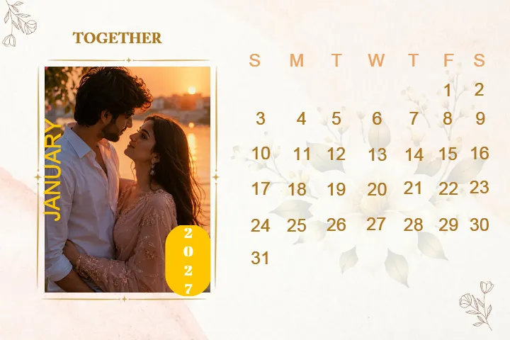 Wedding Calendar Design for Beautiful Monthly Memories