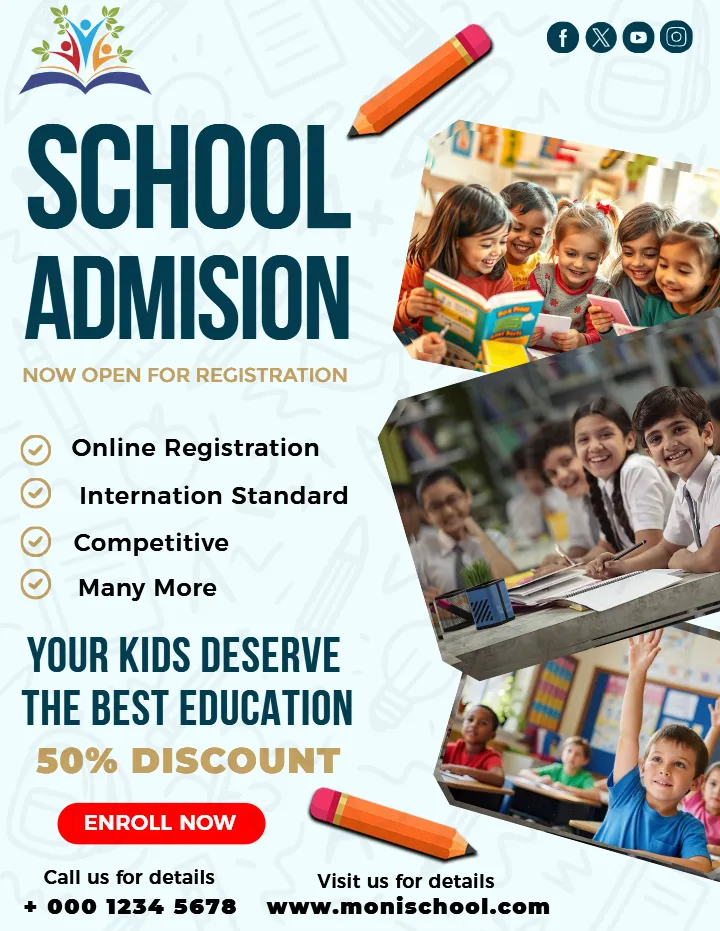 Best School Admission Open Poster for 2026