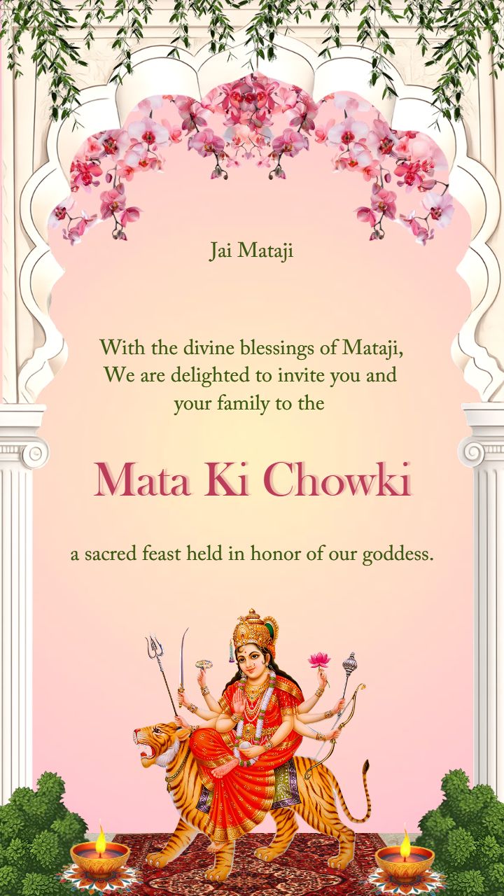 Video Invitation for Mata Ki Chowki Template in English