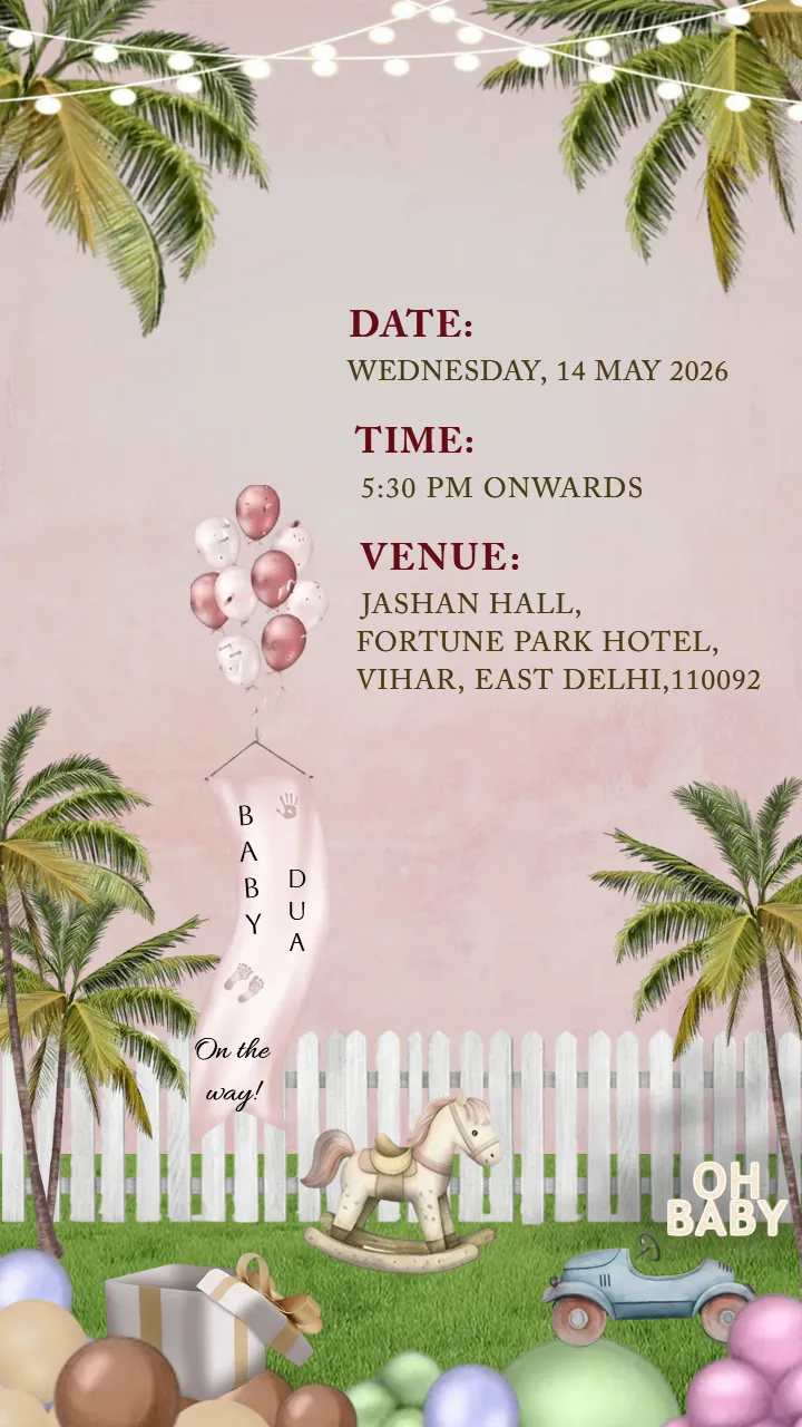 Godh Bharai Invitation Video in Tropical Party Theme