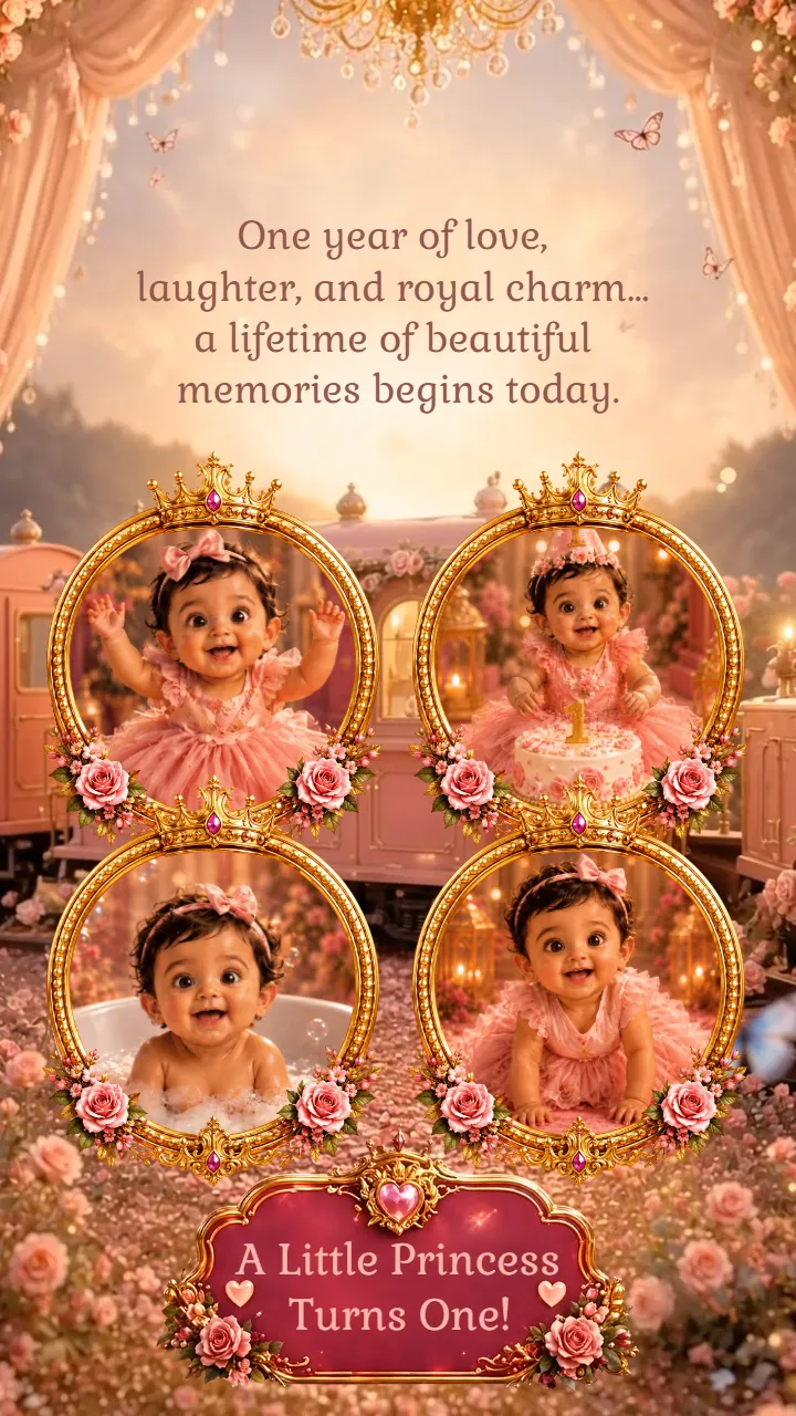 3D Birthday Invitation Video with Royal Train Theme