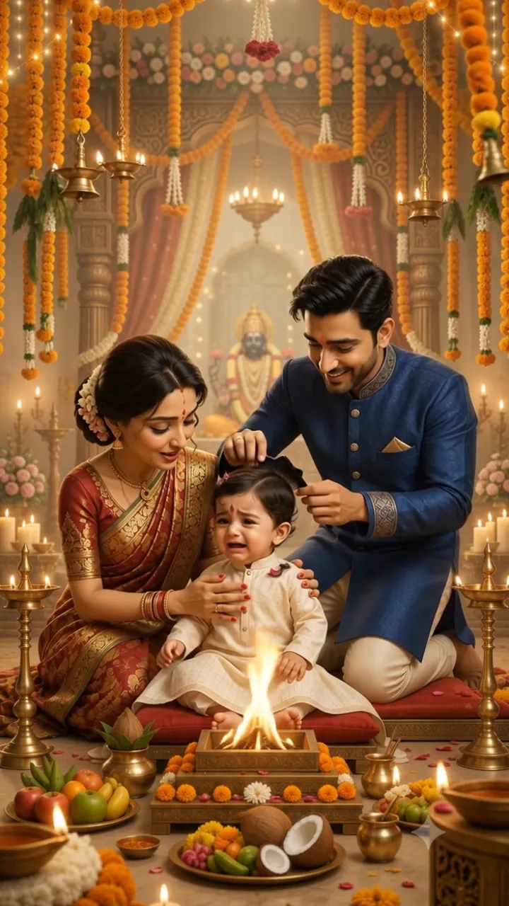 3D Mundan Ceremony Invitation Video With Baby Ceremony