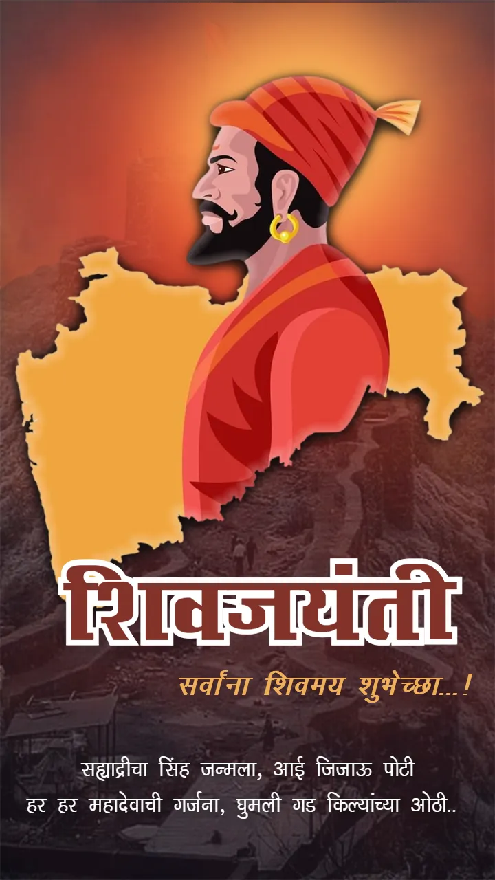 Chhatrapati Shivaji Maharaj Jayanti Poster in Marathi 2026