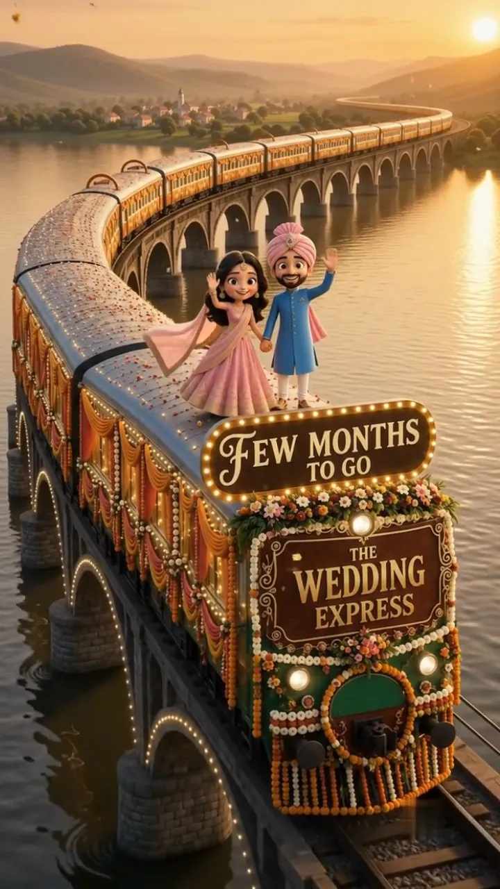 3D Save the Date Video for Animated Train Invitation Theme