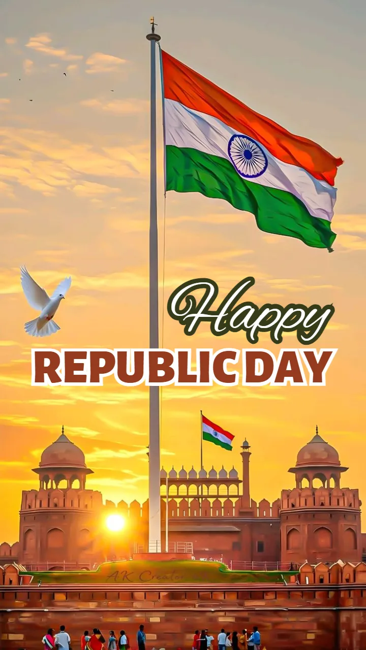 Republic Day Status Video with Tricolor Wave and Cheer