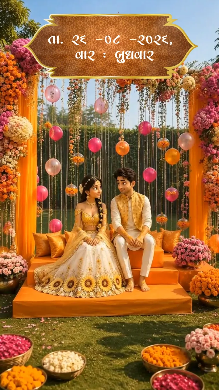 3D Gujarati Wedding Invitation Video for Grand Celebrations