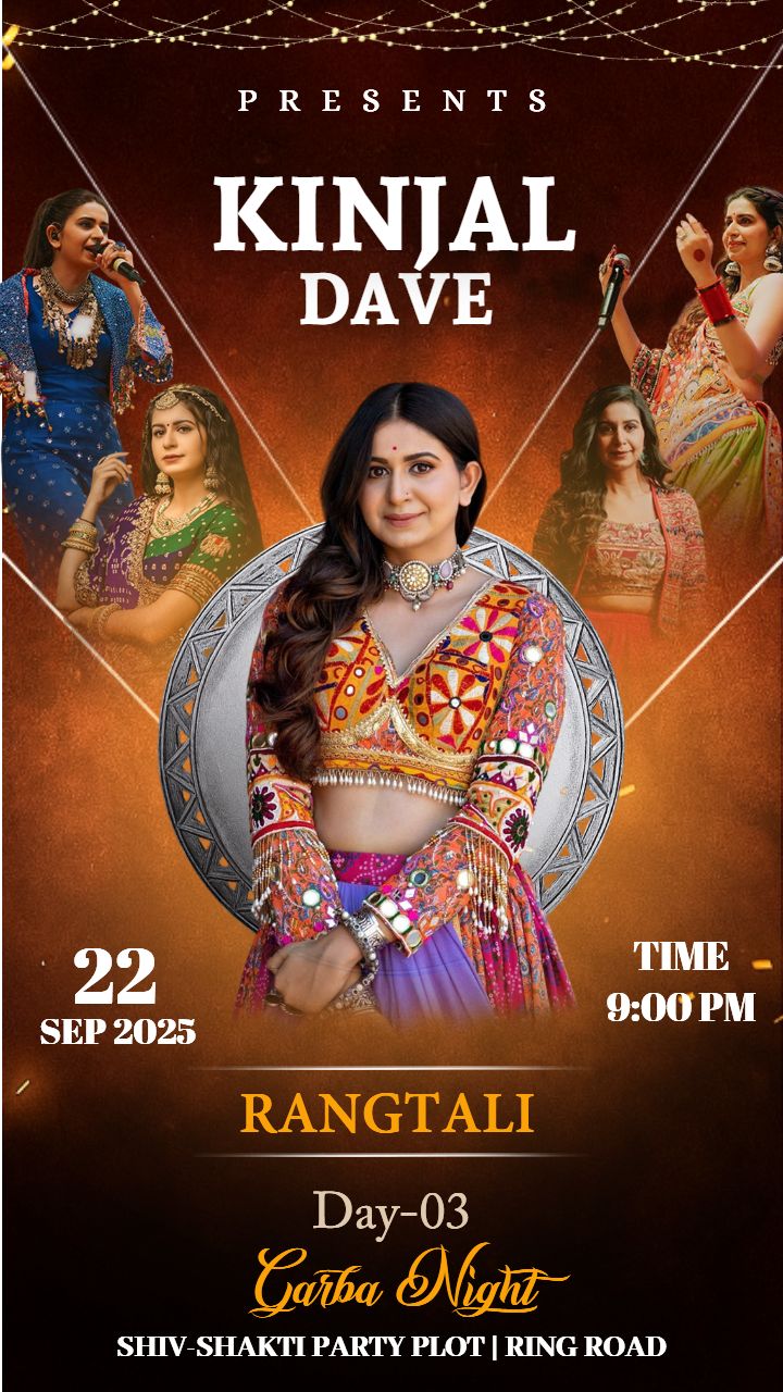 Navratri 2025 Image with Kinjal Dave for Celebartion