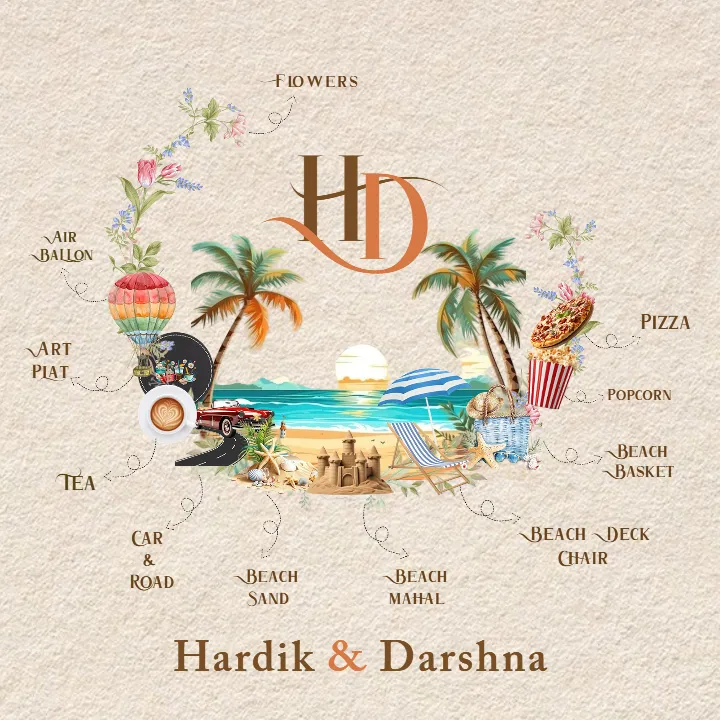 Wedding Monogram Logo with Tropical and Elegant Style