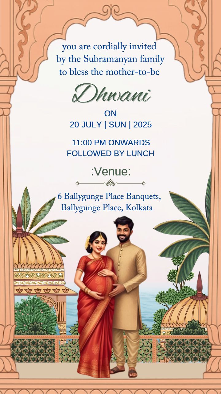 Invitation Video For Godh Bharai Celebration With Couple Theme
