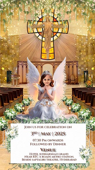 Christian Ear Piercing Ceremony Invitation Template