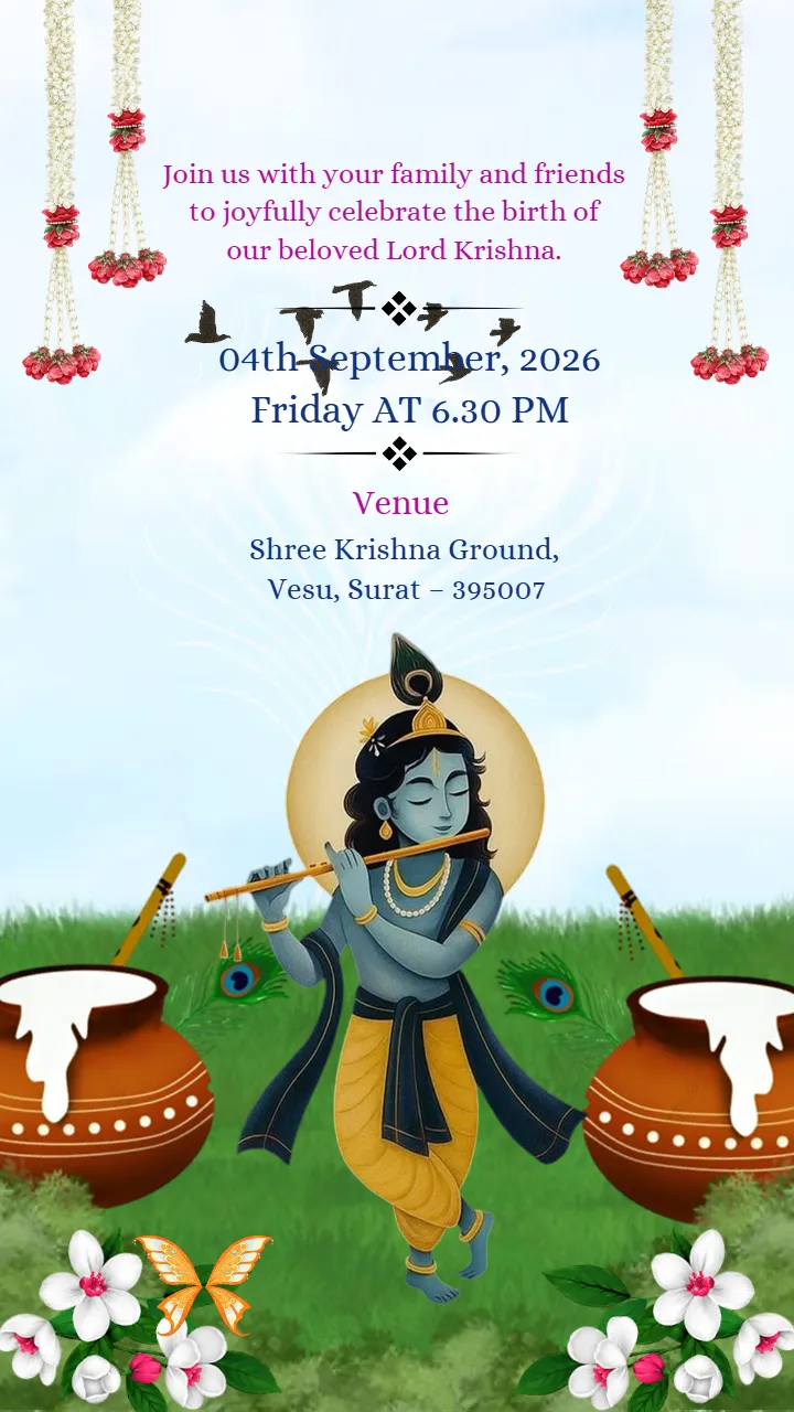 Janmashtami Invitation Video Designs for Krishna Events