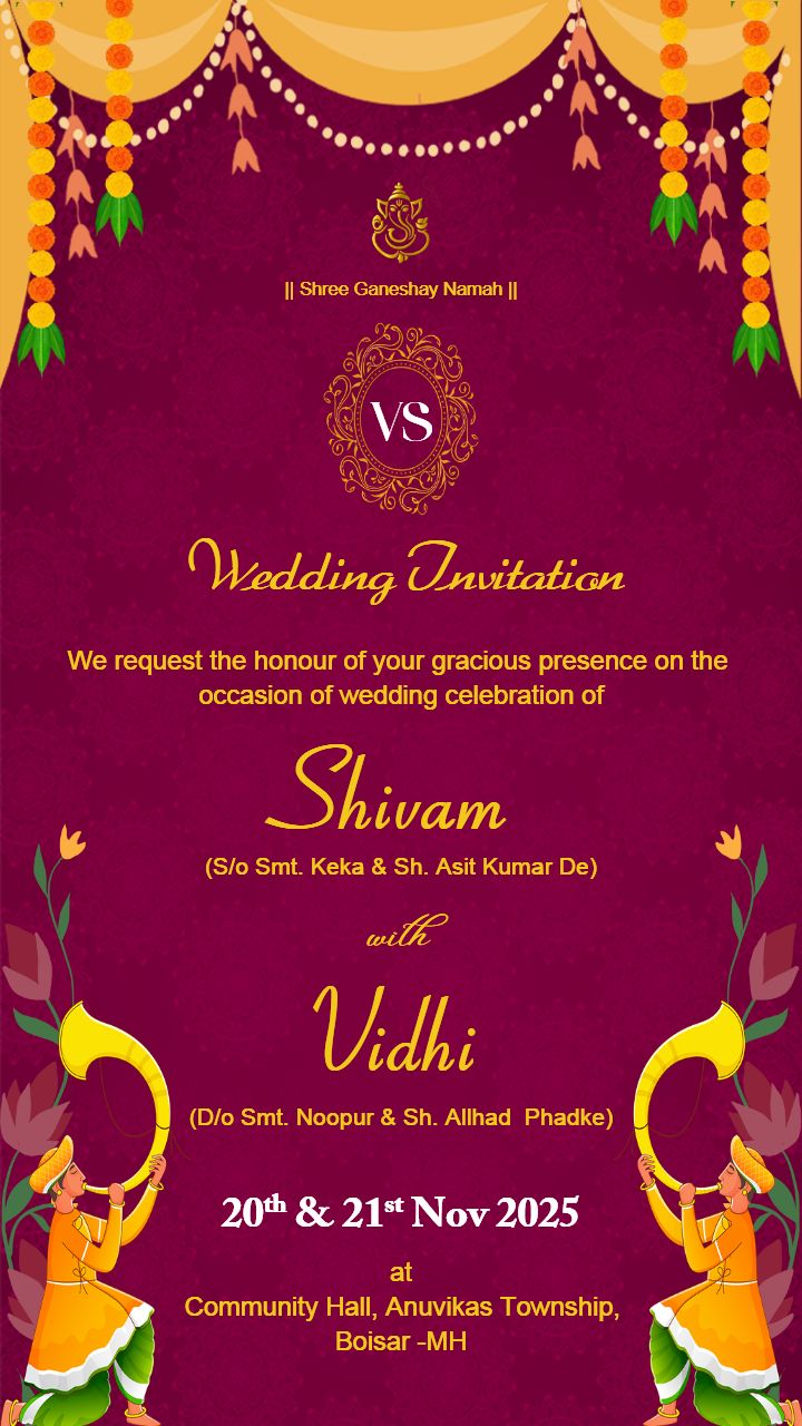 Wedding Invitation Card In Traditional And Modern Mix Look