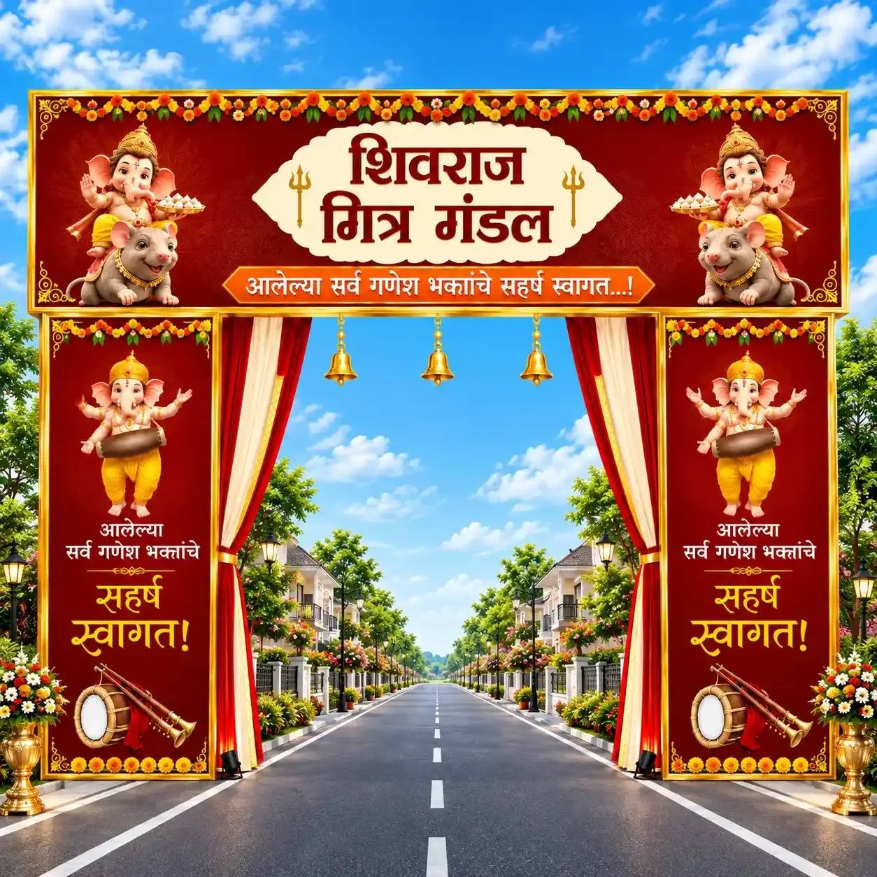 2D Ganesh Mandap Design Online for Easy Customization
