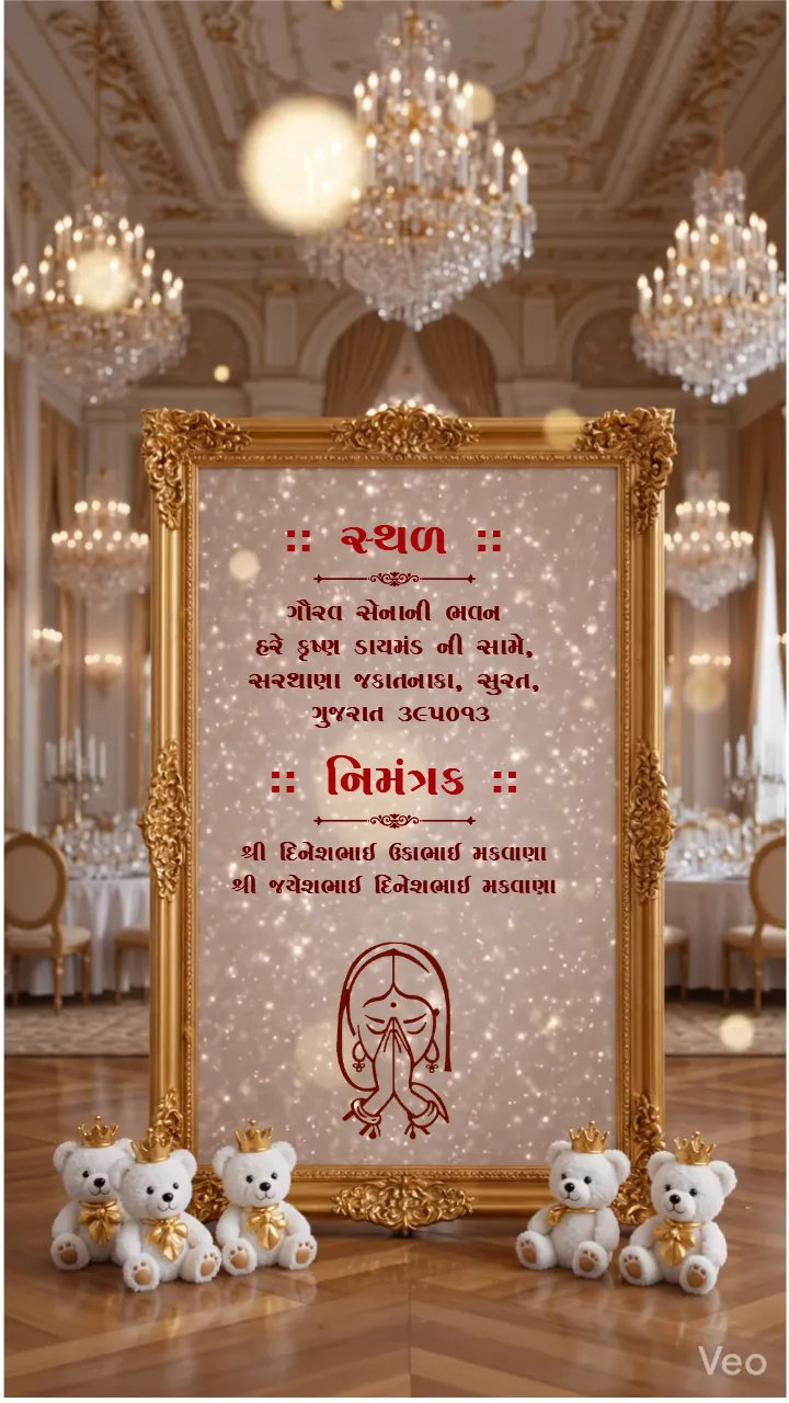 Customizable Baby Shower Invitation 3D Video in Gujarati