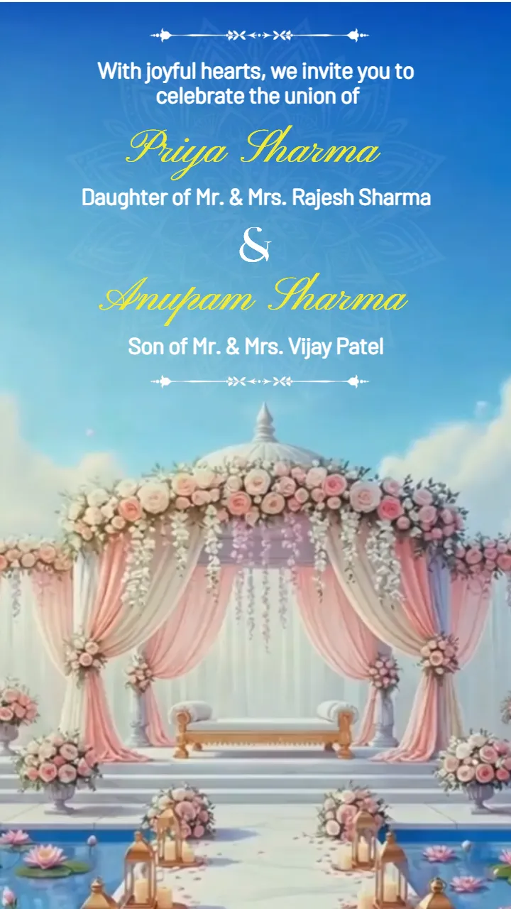 Wedding Invitation Video With Royal Indian Floral Theme
