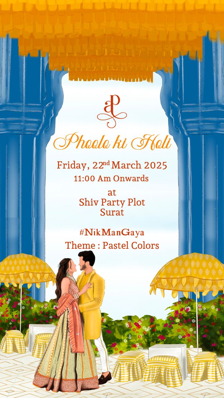 Pastel Theme Haldi Ceremony Invitation Card Template