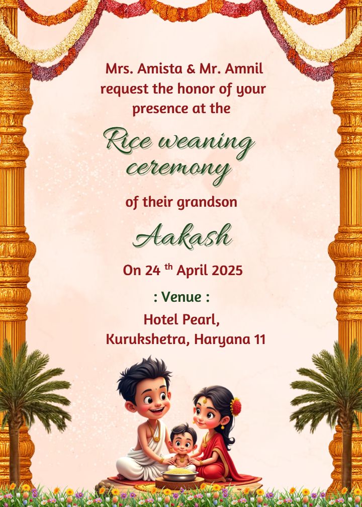 Attractive Rice Ceremony Invitation Template
