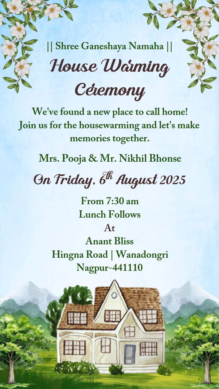 Housewarming Invitation Template With Nature Touch