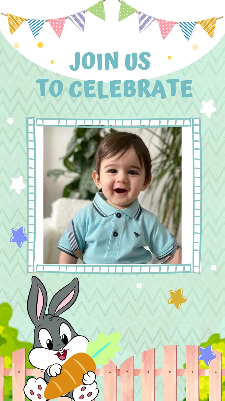 Birthday Invitation Video with Pastel Cartoon Theme