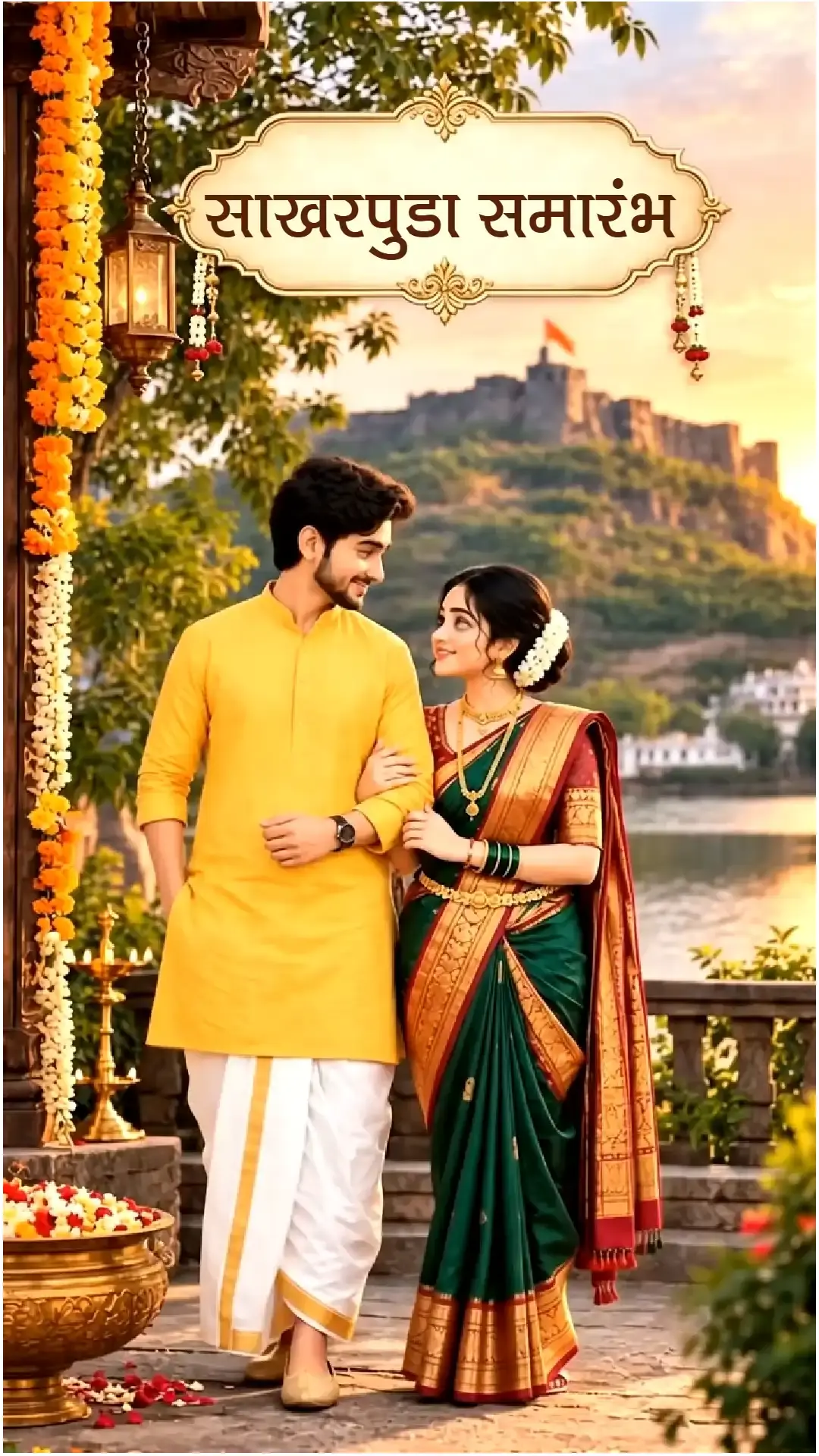 3D Marathi Engagement Invitation Video