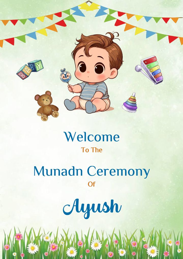 Download Free Baby Mundan Ceremony Standee Design