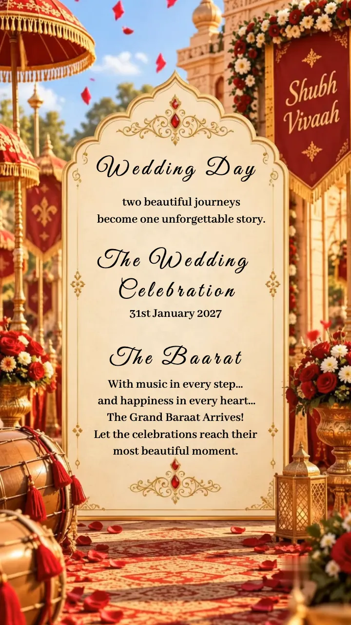 Wedding Invitation Video with Rajwadi Royal Wedding Design