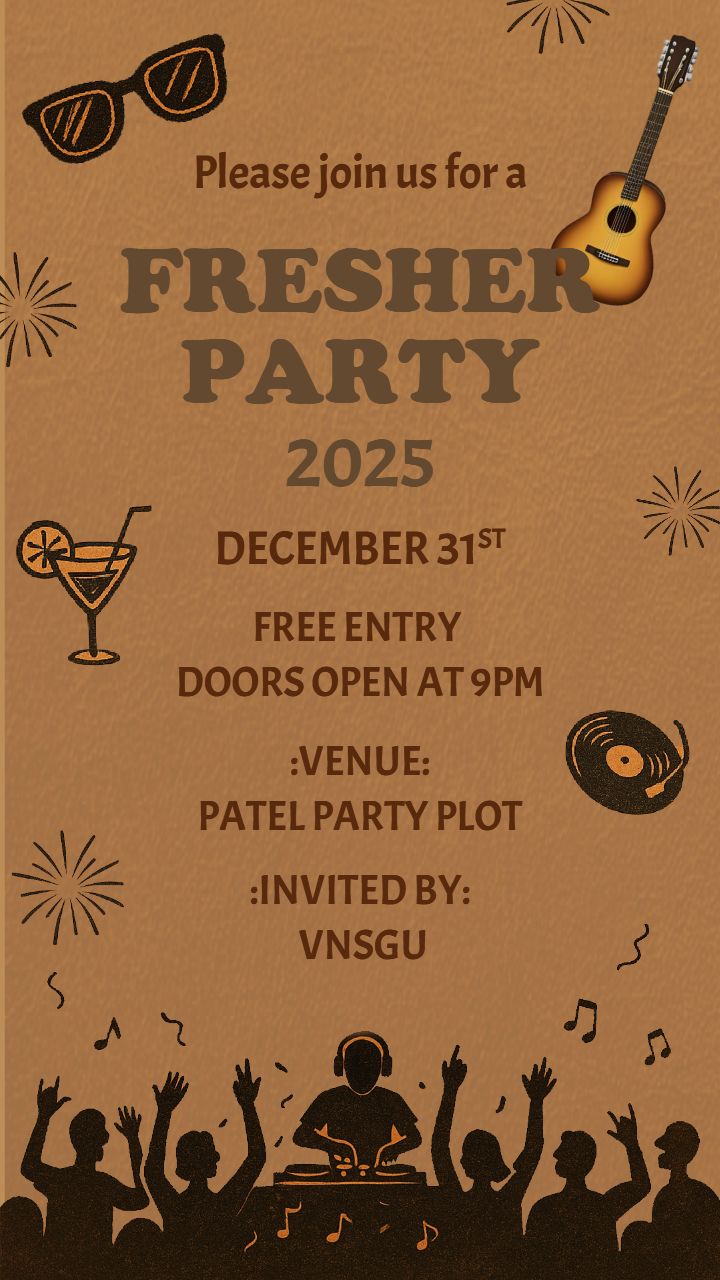 Fresher Party Card Design Inspired by College Events