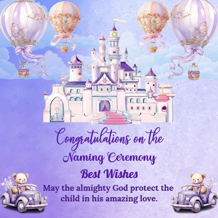 Balloon Themed Naming Ceremony Wishes In English