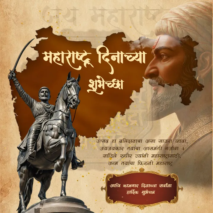Happy Maharashtra Sthapana Image in Marathi HD Download