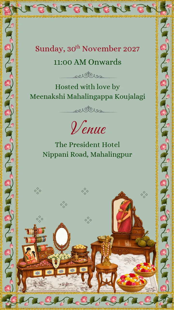 Baby Shower Invitation Video with Beautiful Floral Artwork