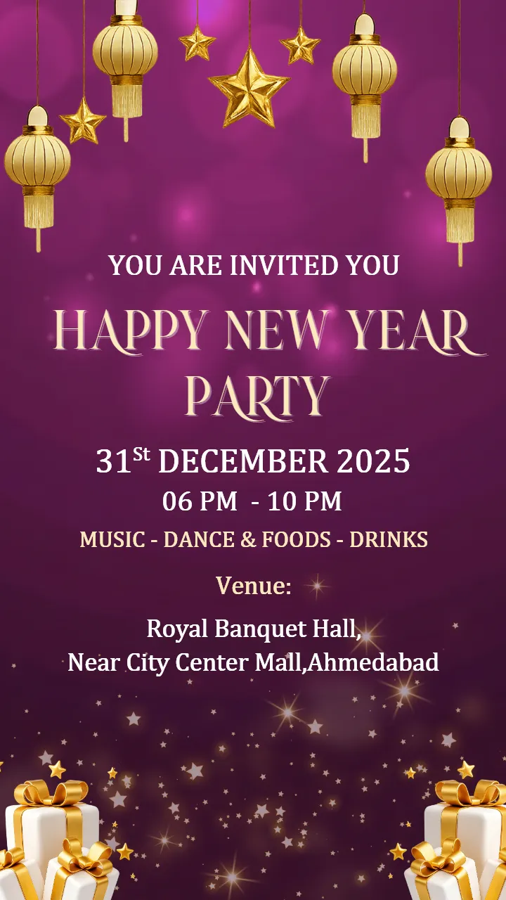 Create Stunning New Year Party Invitation Cards Online