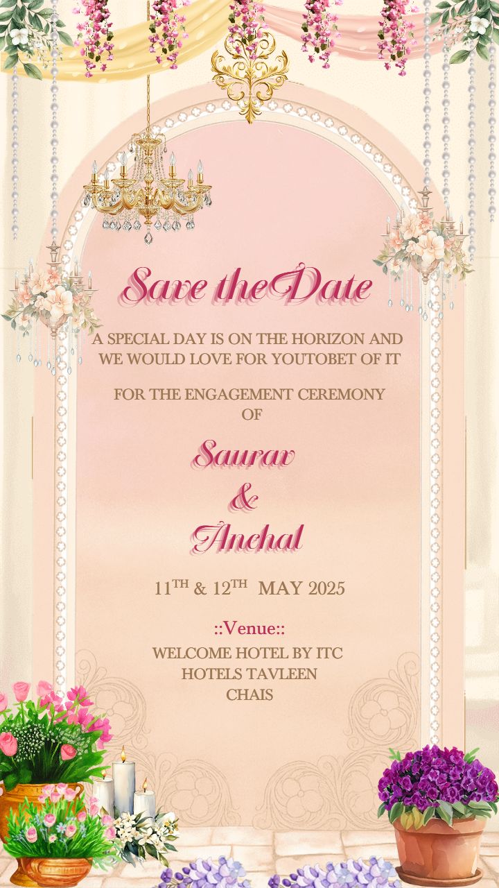 Engagement Save The Date Video With Royal Design