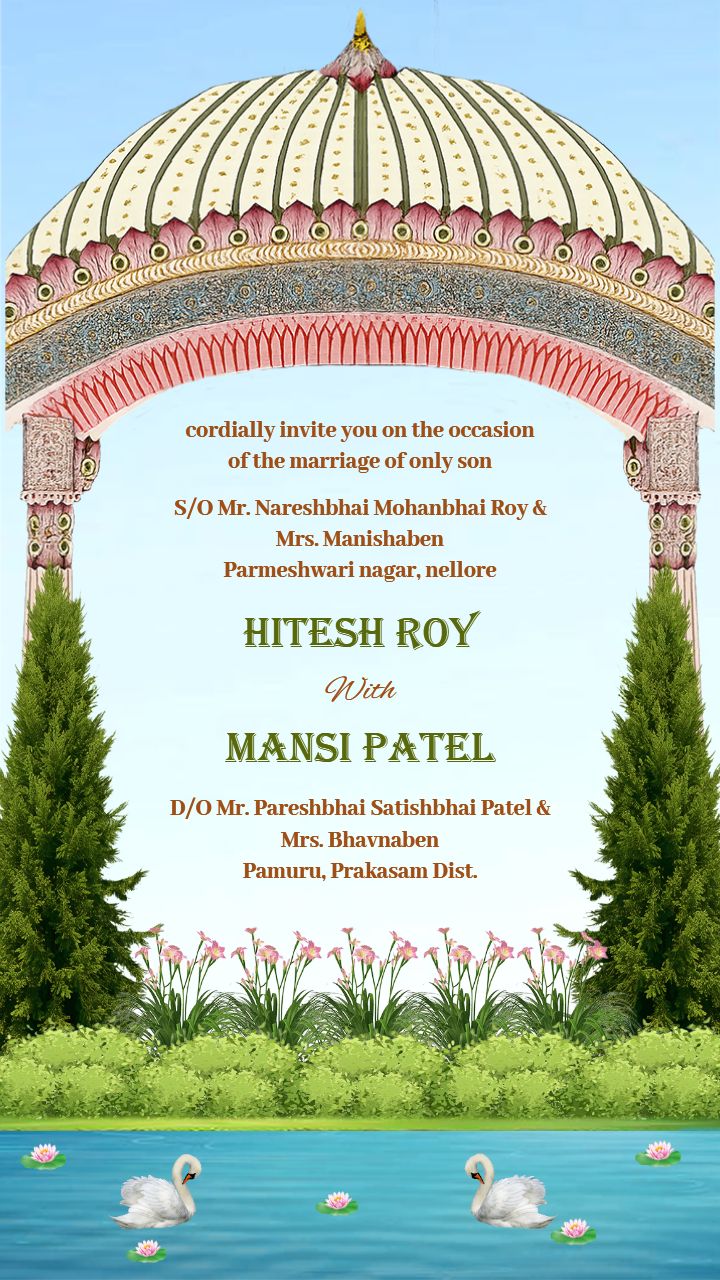 Create Wedding Invitation Card with Lake View Theme