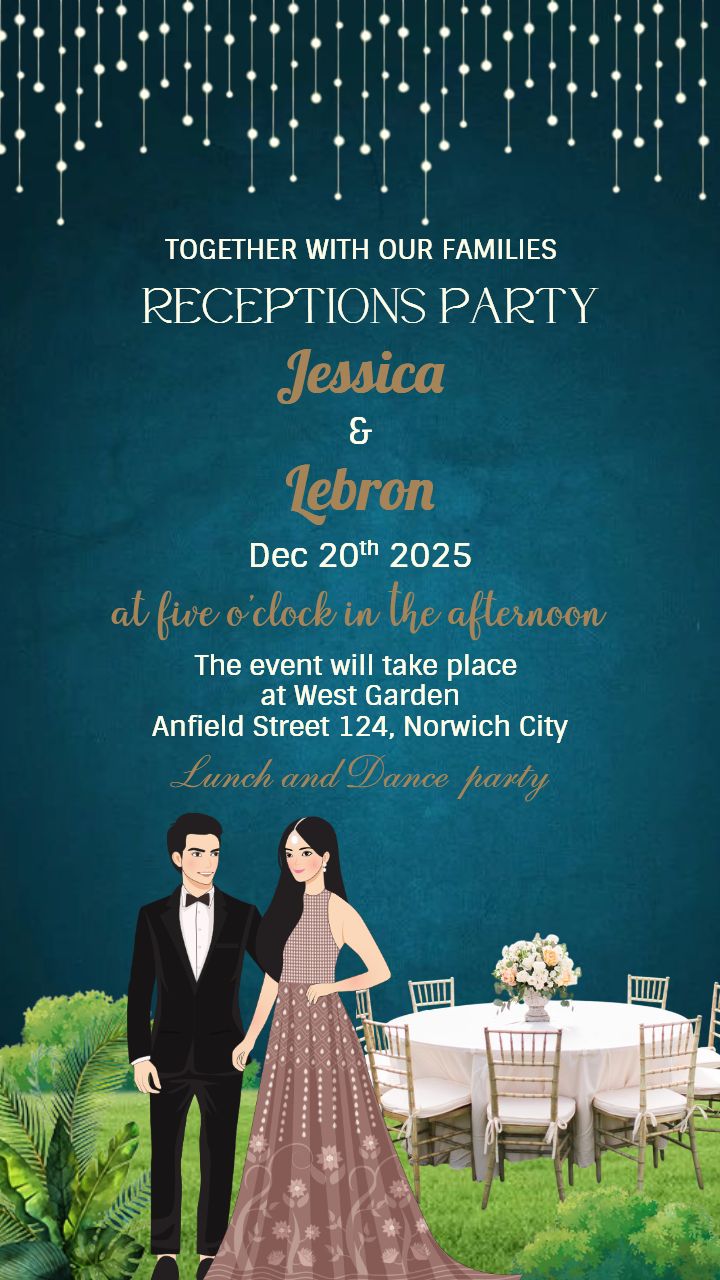 Reception Party Invitation Card Online With Timeless Charm