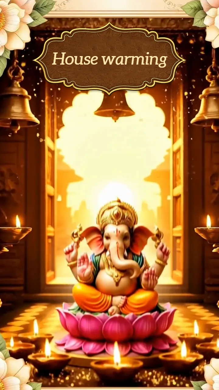 House warming ceremony invitation video with Ganesha theme