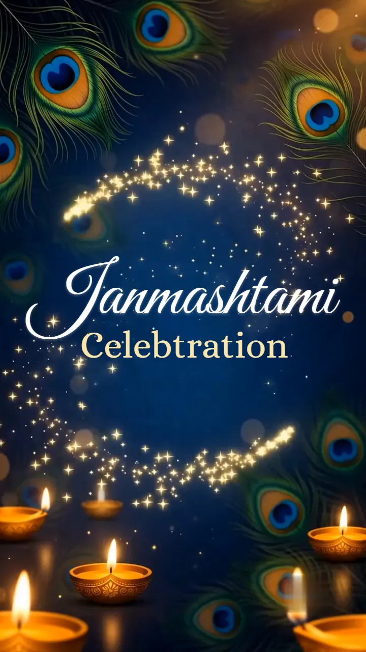 3D Janmashtami Celebration Invitation Video