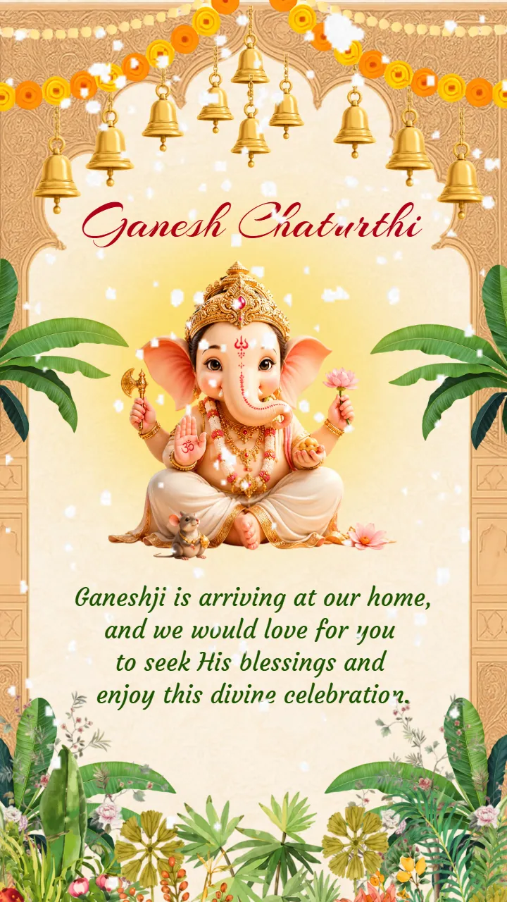 Ganesh Chaturthi Video Invitation with Festive Design
