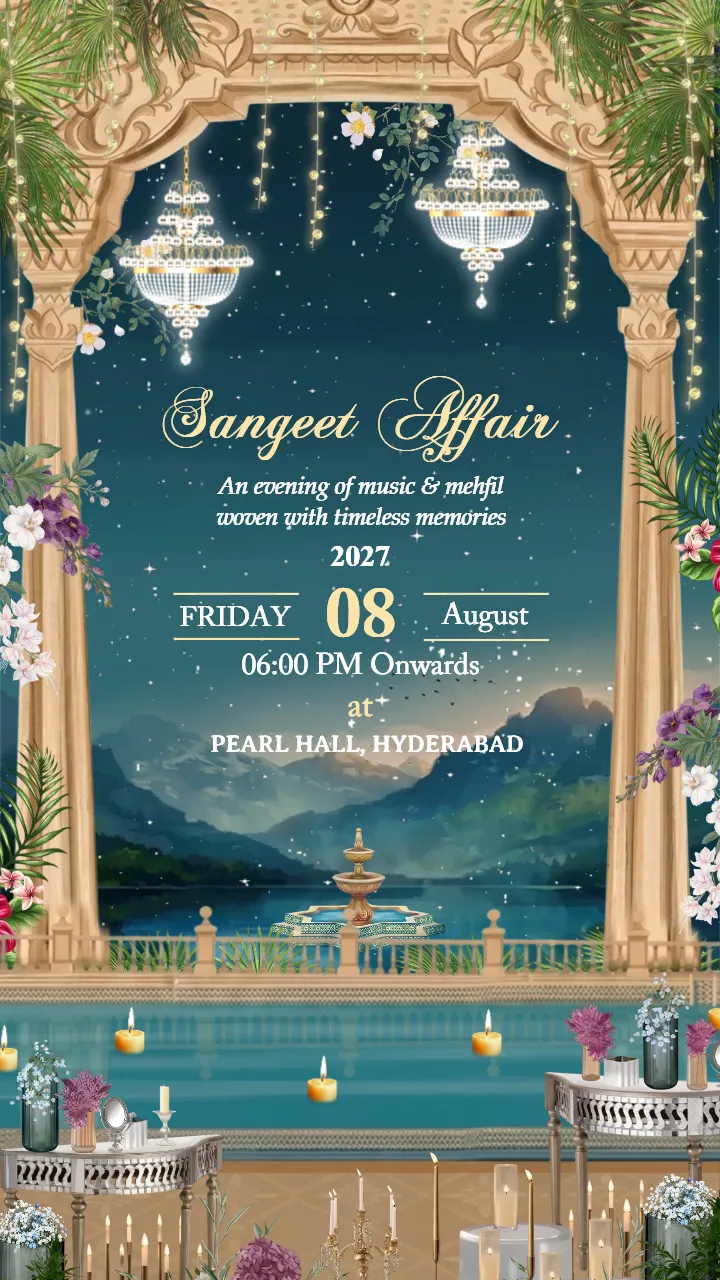 Elegant Muslim Wedding Invitation Video Templates Online