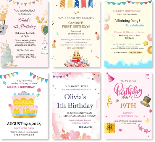 birthday invitations