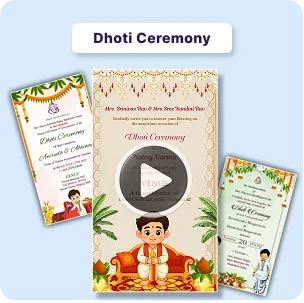Dhoti Ceremony invitation video